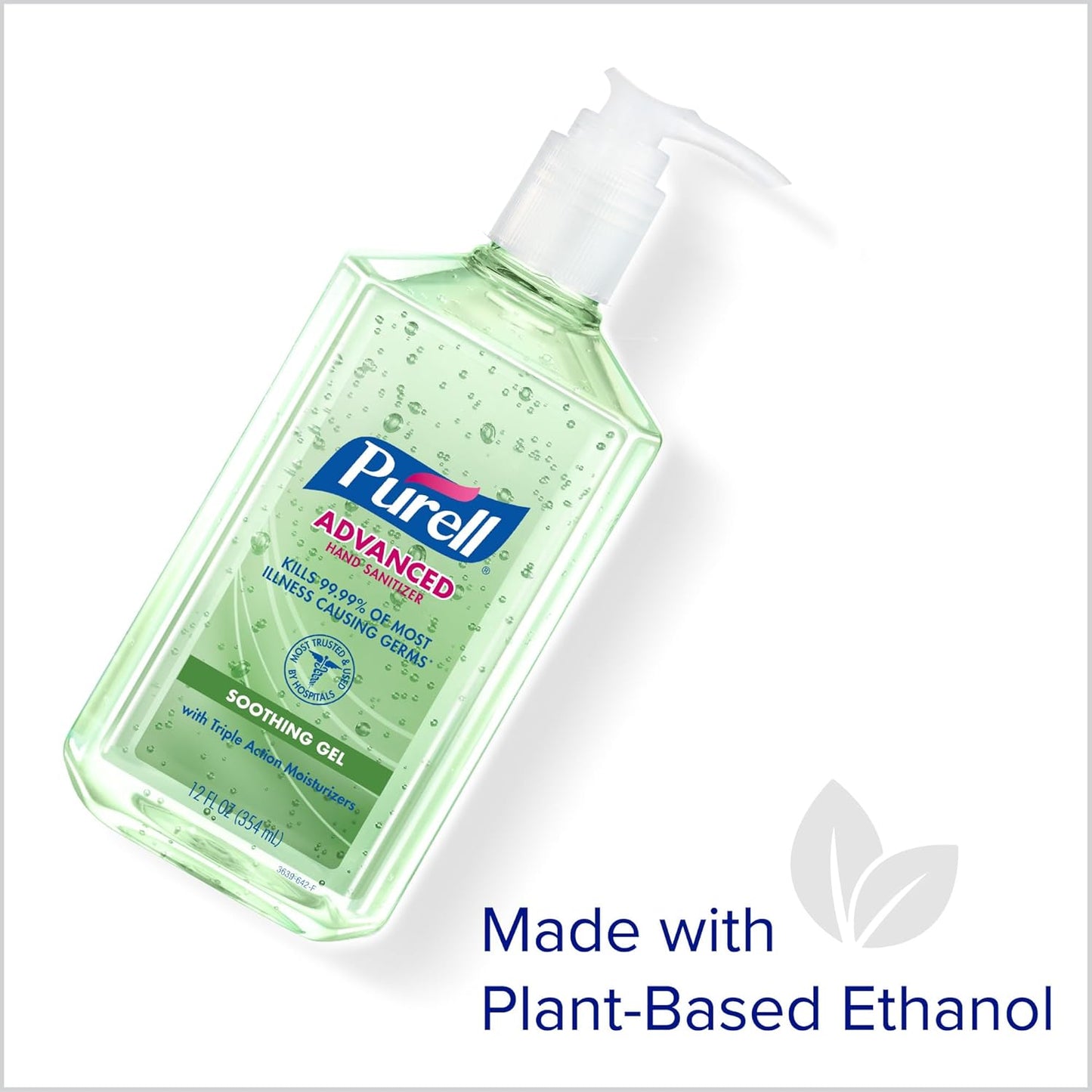 PURELL Advanced 3639-12 Gel calmante desinfectante de manos, aroma fresco, botella de bomba de 12 onzas líquidas (paquete de 12)