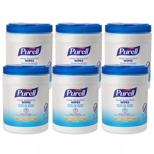PURELL Toallitas desinfectantes de manos, aroma cítrico fresco, 270 unidades sin alcohol