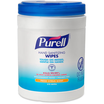 PURELL Toallitas desinfectantes de manos, aroma cítrico fresco, 270 unidades sin alcohol